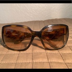 Chanel Tortoise Rhinestone Embellished Sunglasses